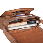 Große Leder Umhängetasche mit Laptopfach