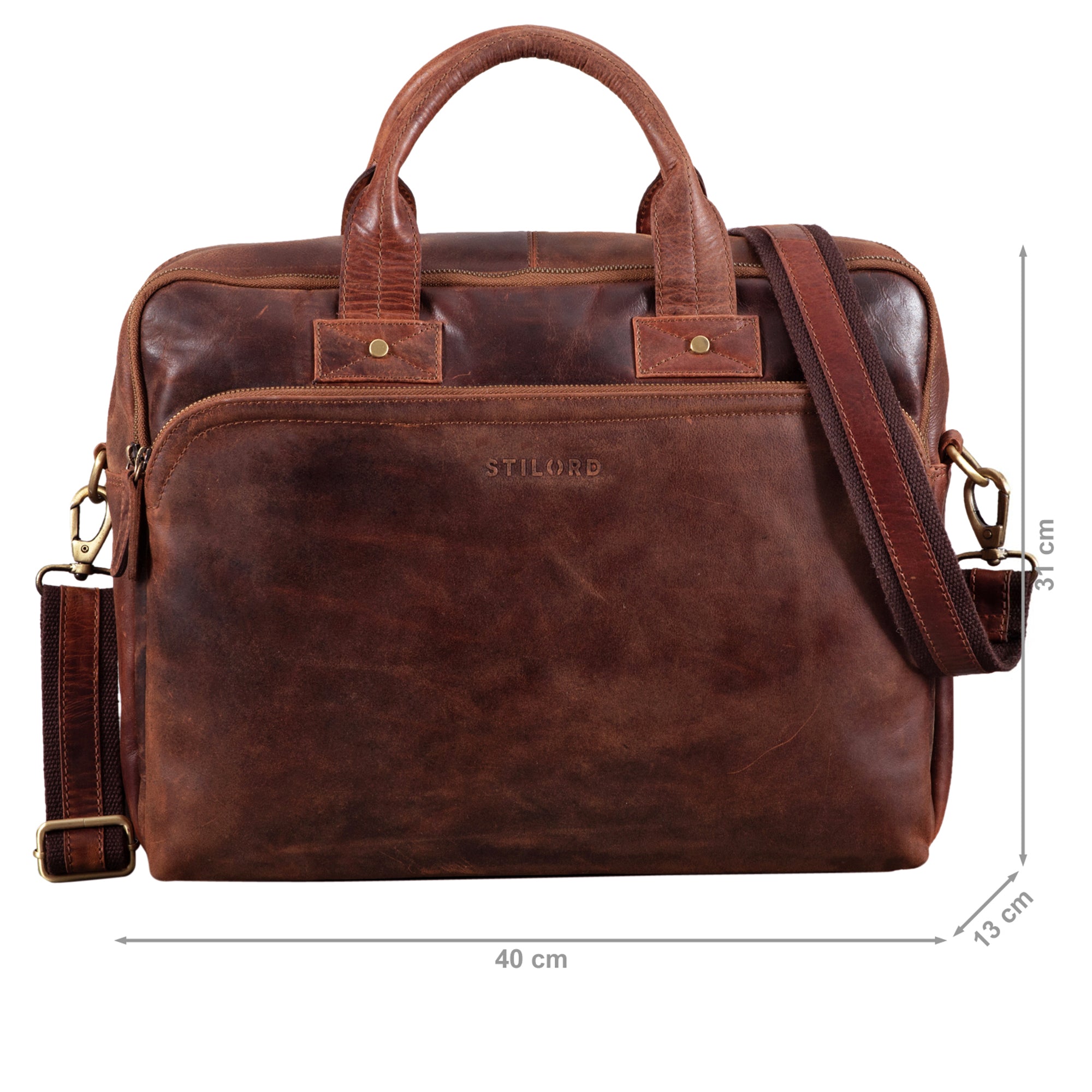 Vintage Schultertasche Leder Braun