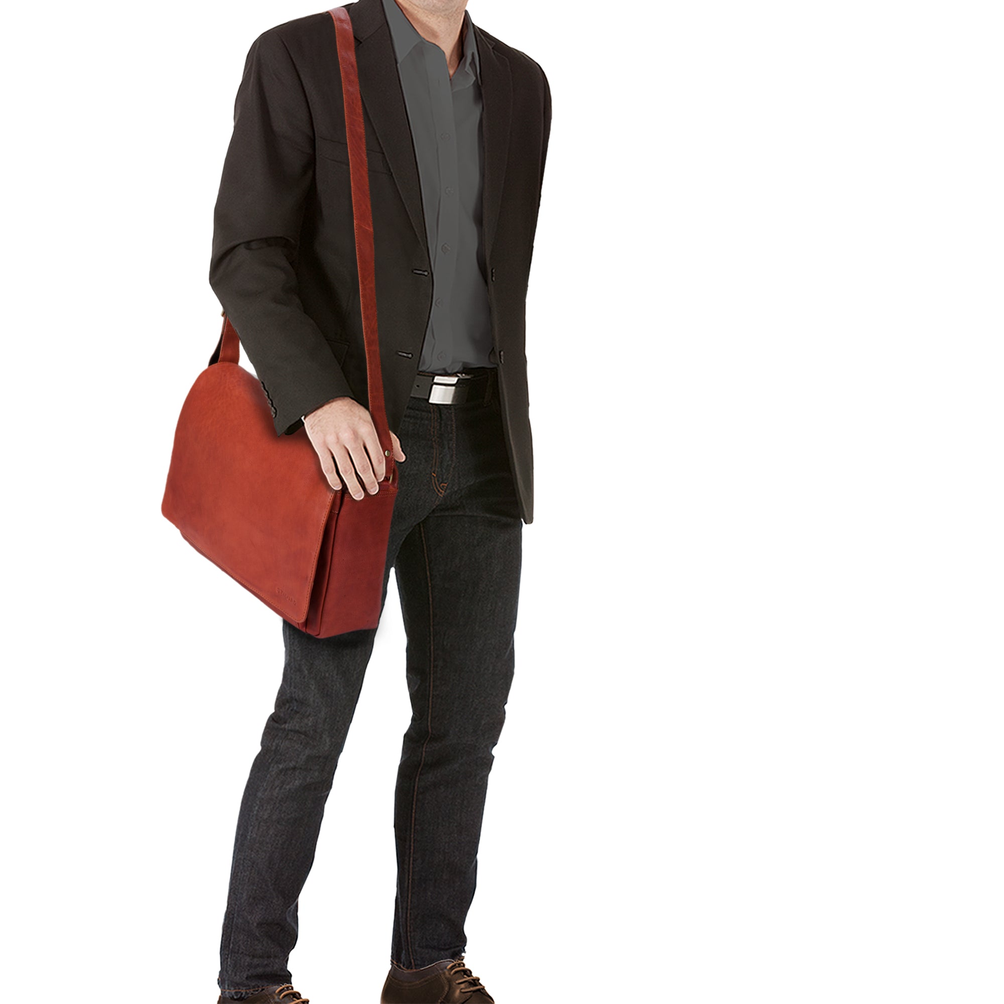 Große Ledertasche zum Umhängen