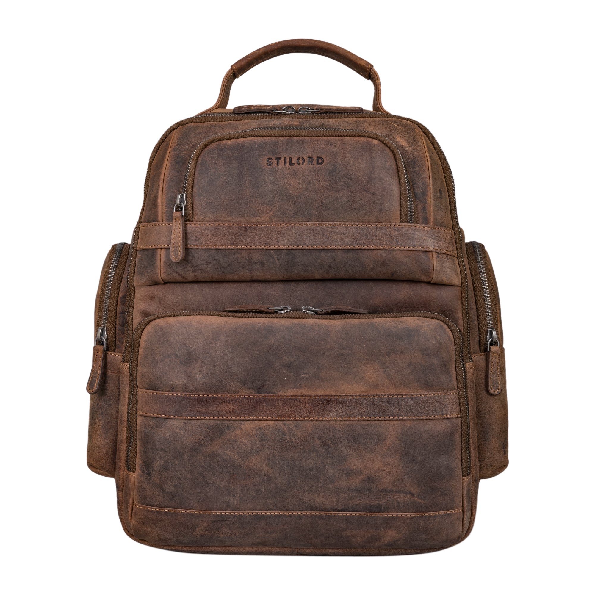 Arbeitsrucksack Groß Echtleder Braun