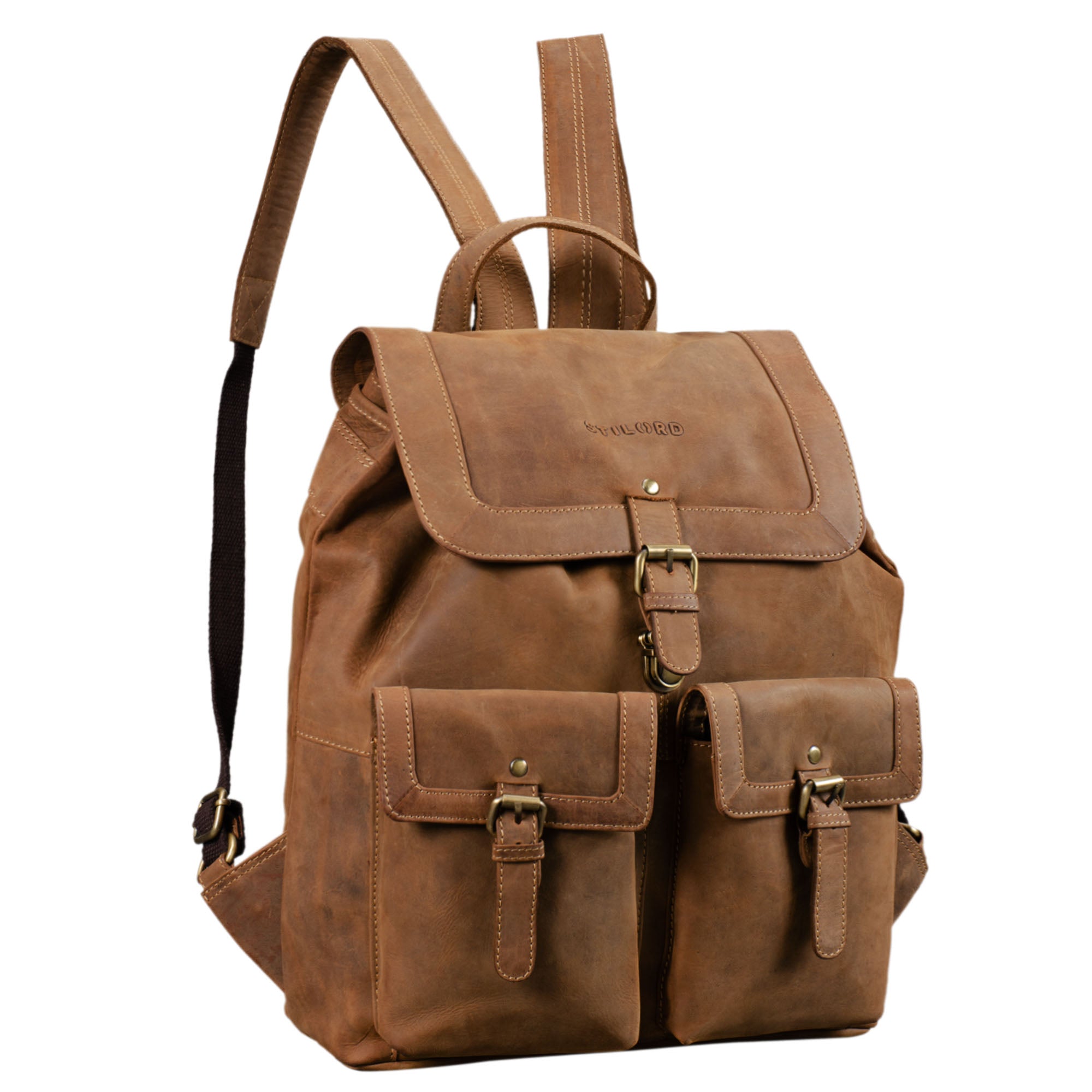 Vintage Leder Rucksack Damen XL