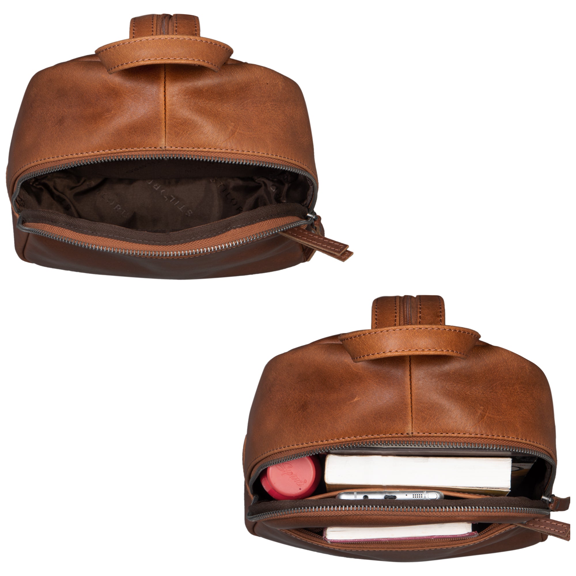 Brauner Business Rucksack Echtleder