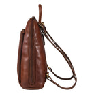 Lederrucksack für Shopping braun