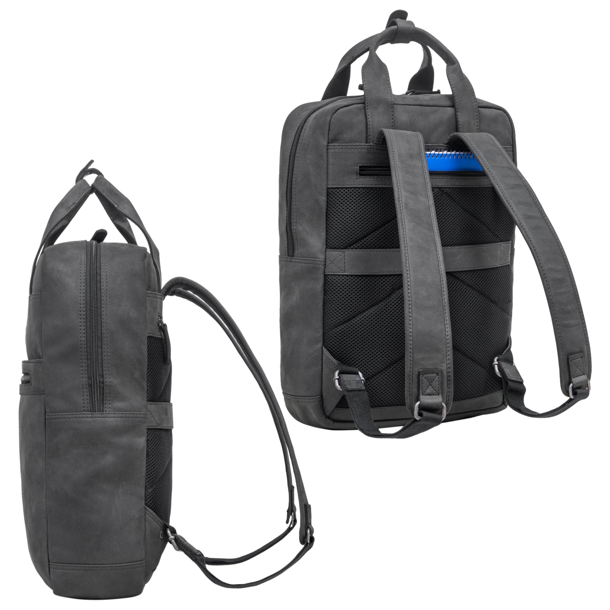 Businessrucksack Leder XXL grau