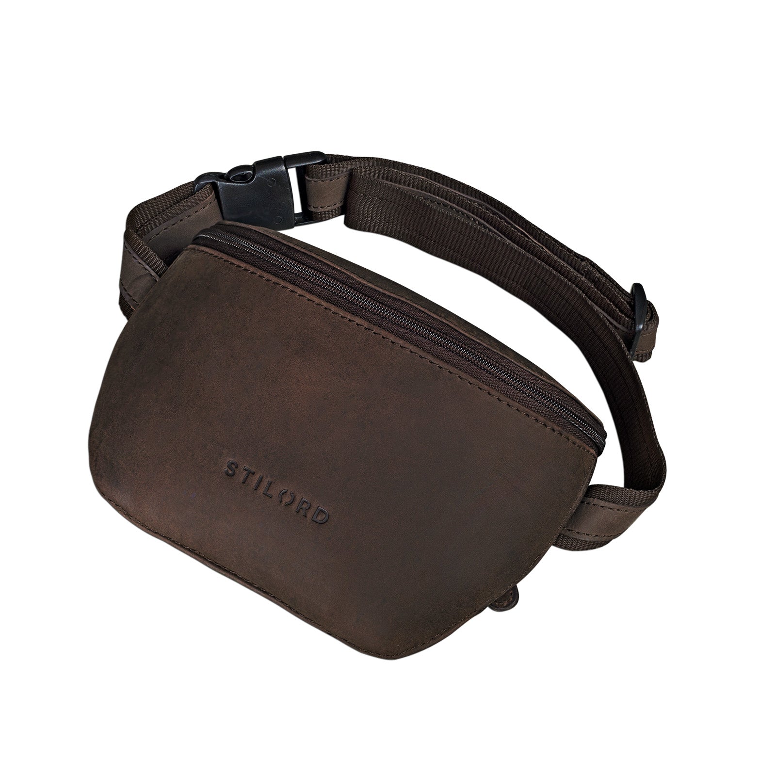 Leder Gürtel-Tasche Vintage dunkel braun