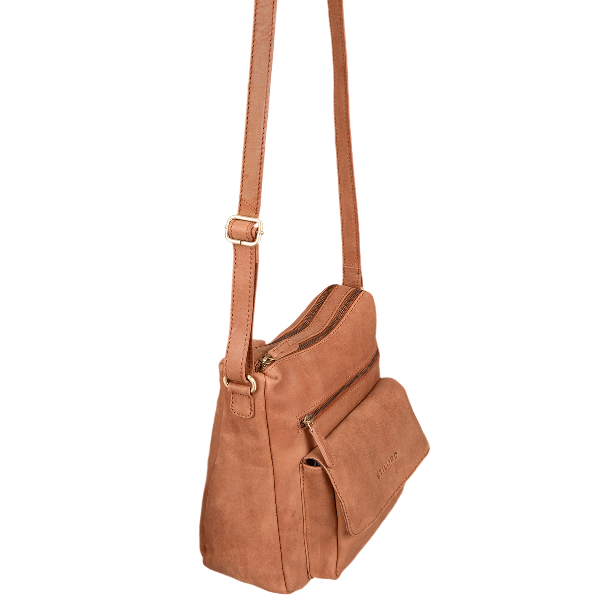 Abendtasche für Damen echtes Büffelleder braun