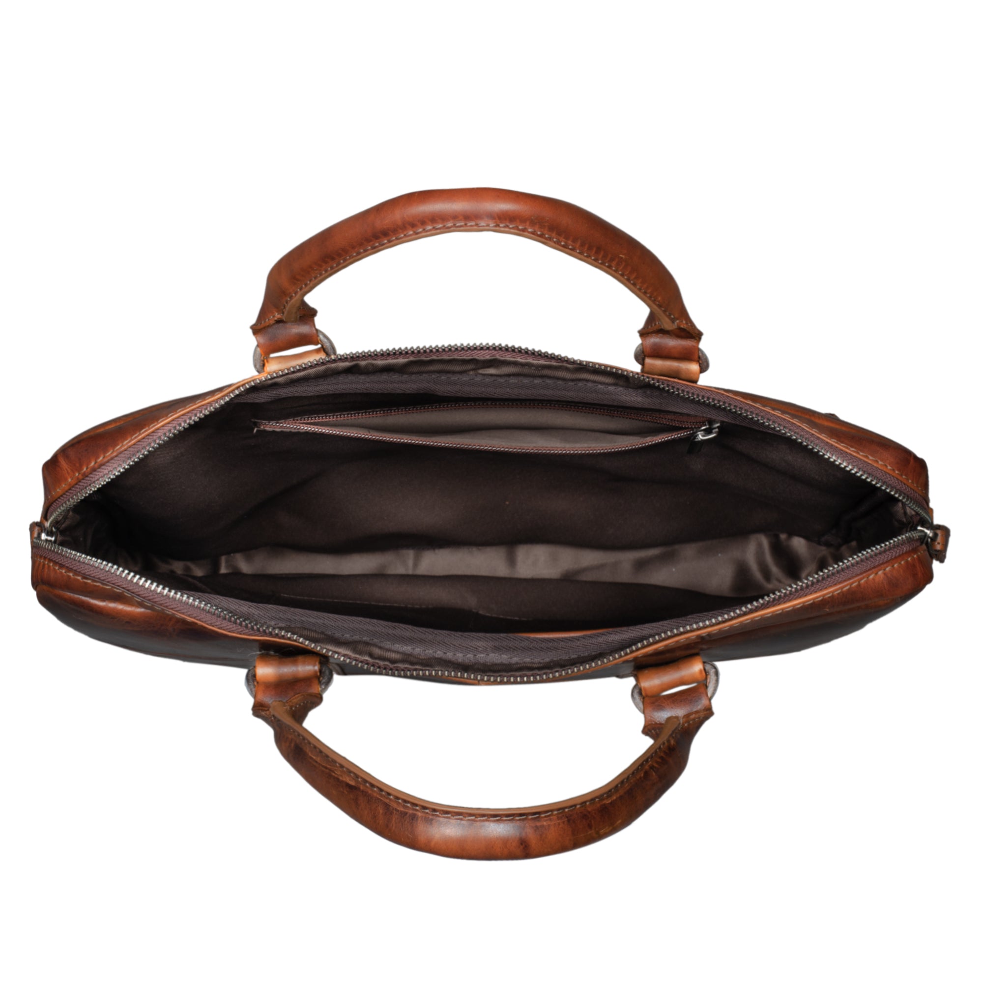 Handtasche Schultertasche Echtleder used-look dunklbraun