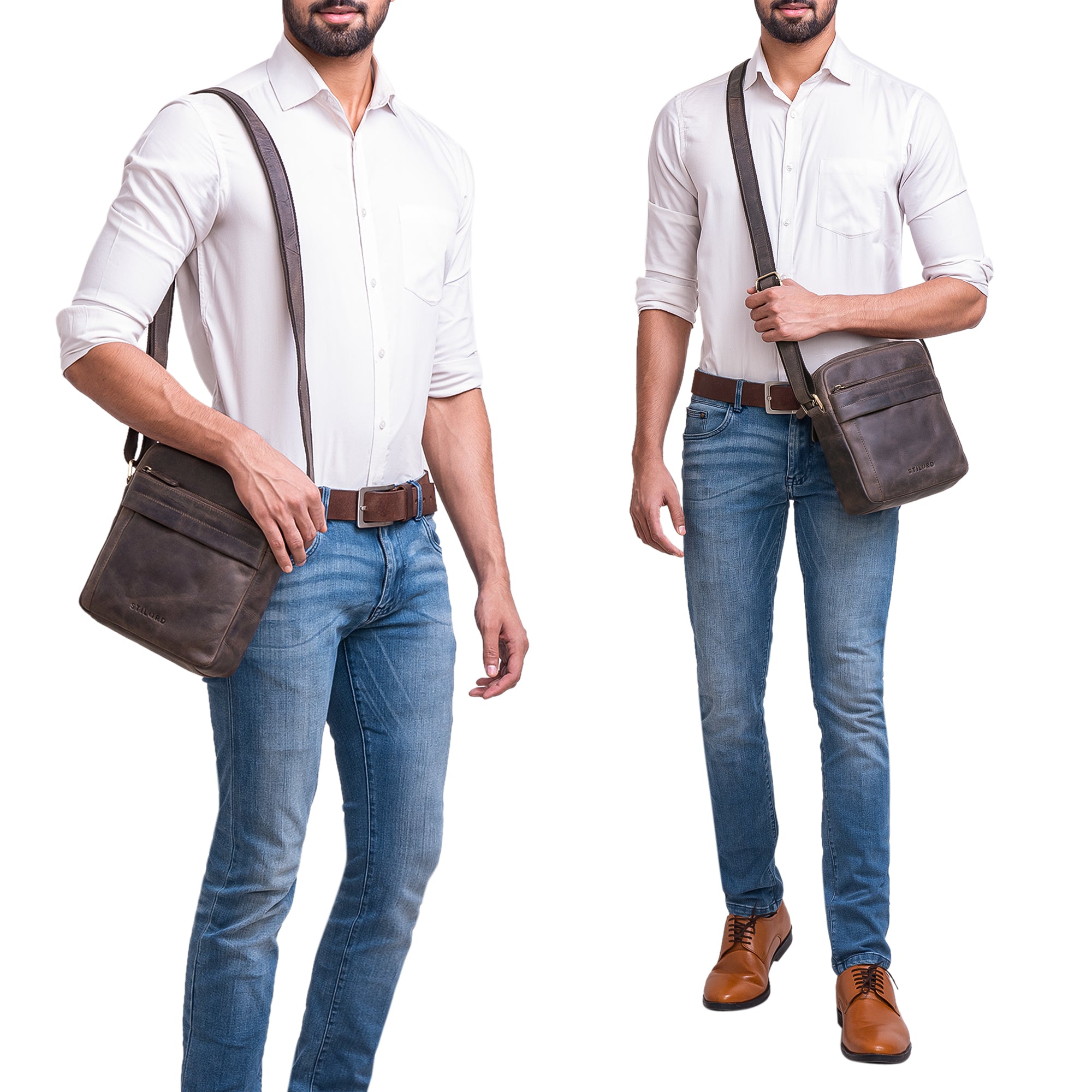 Tasche Herren dunkelbraun klein