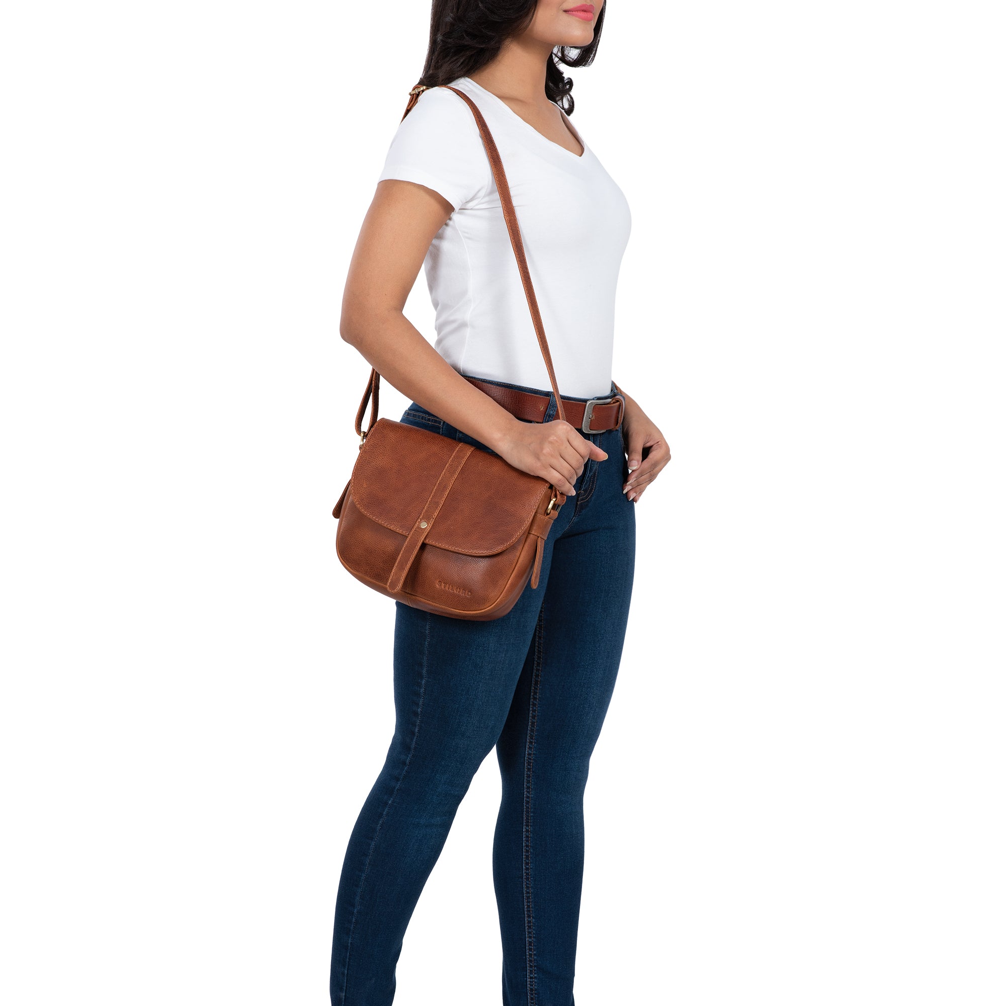 Kleine Ledertasche Braun Damen 