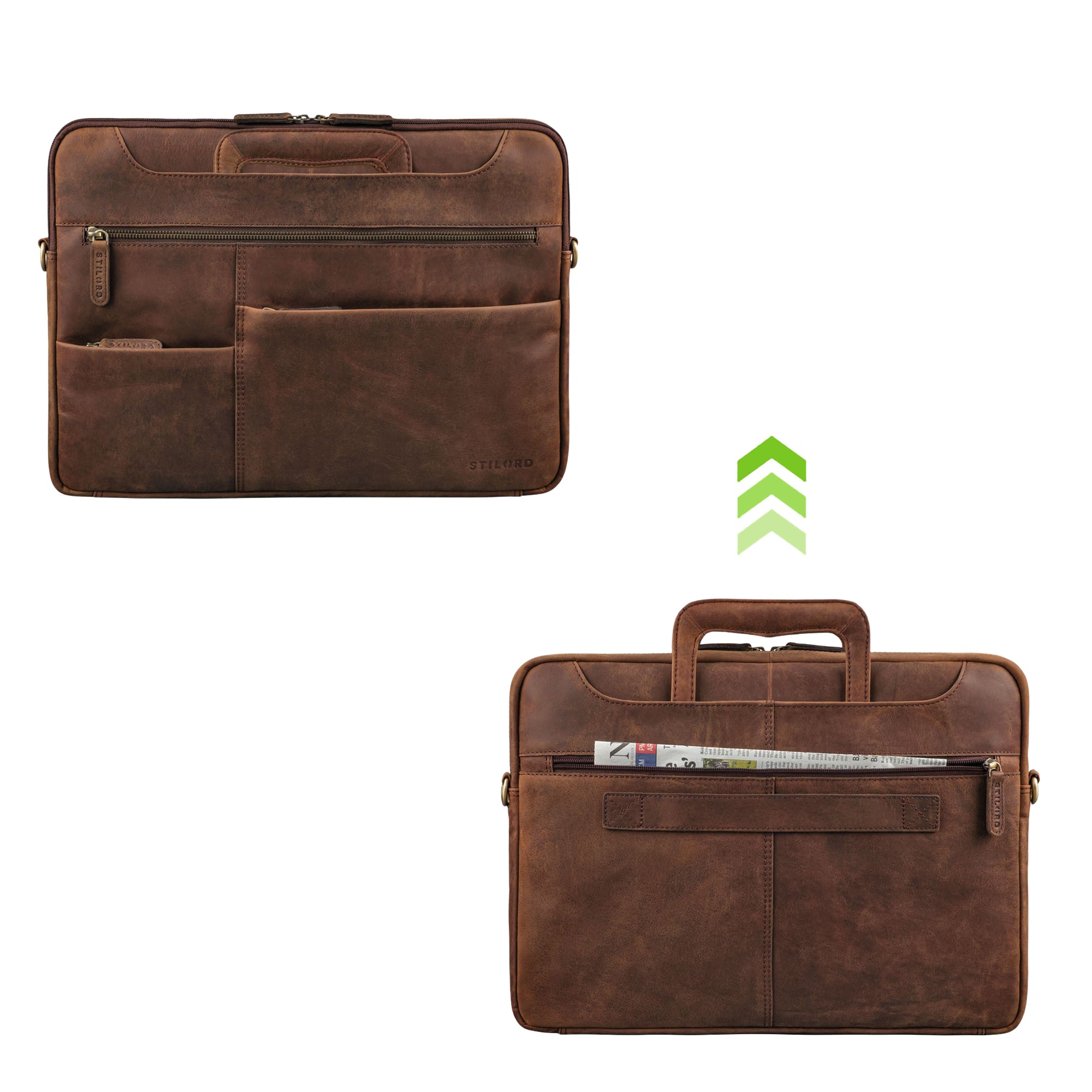 Braune Leder Tasche Arbeit
