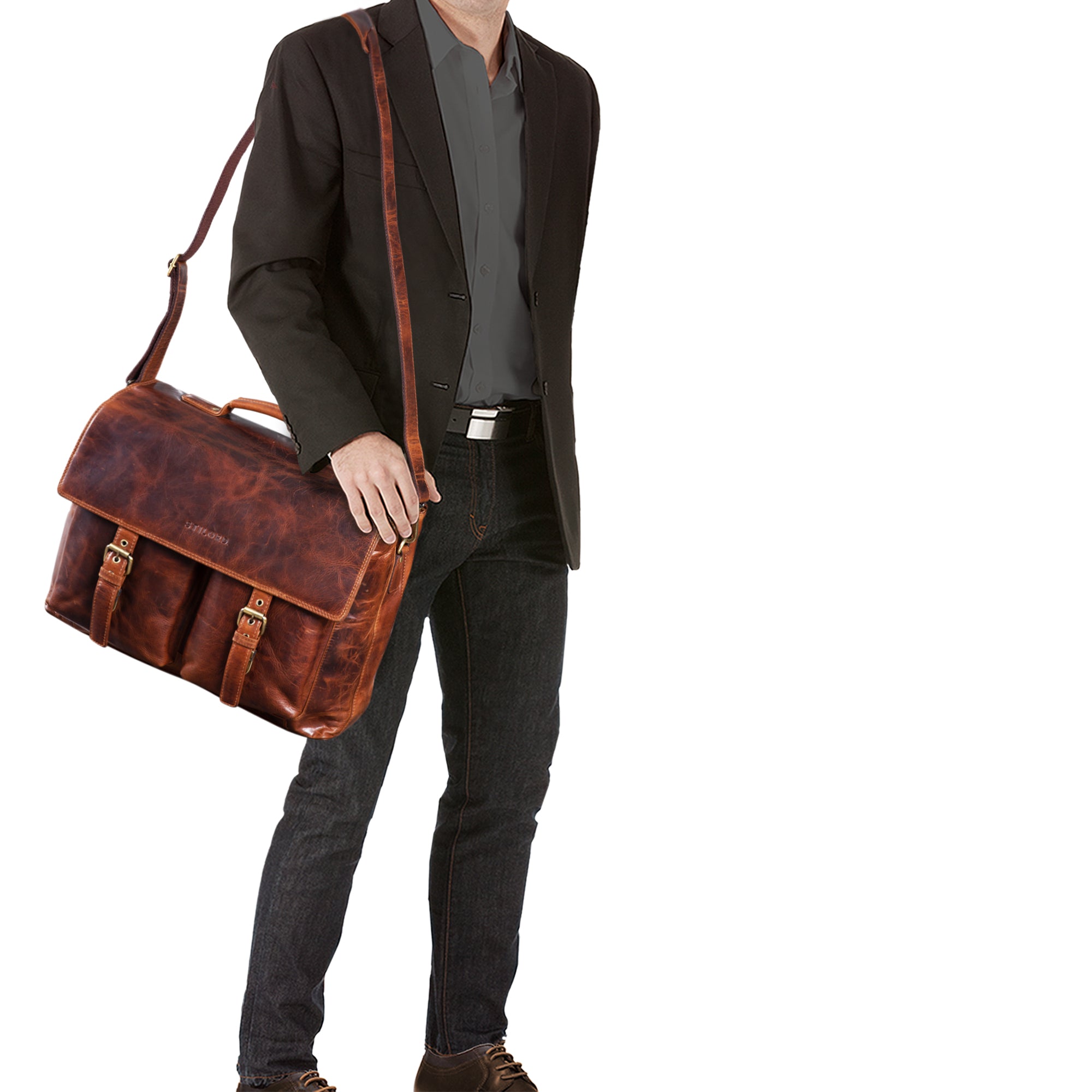Herrentasche Aktentasche Leder braun