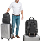 Schwarzer Business Rucksack Herren Leder