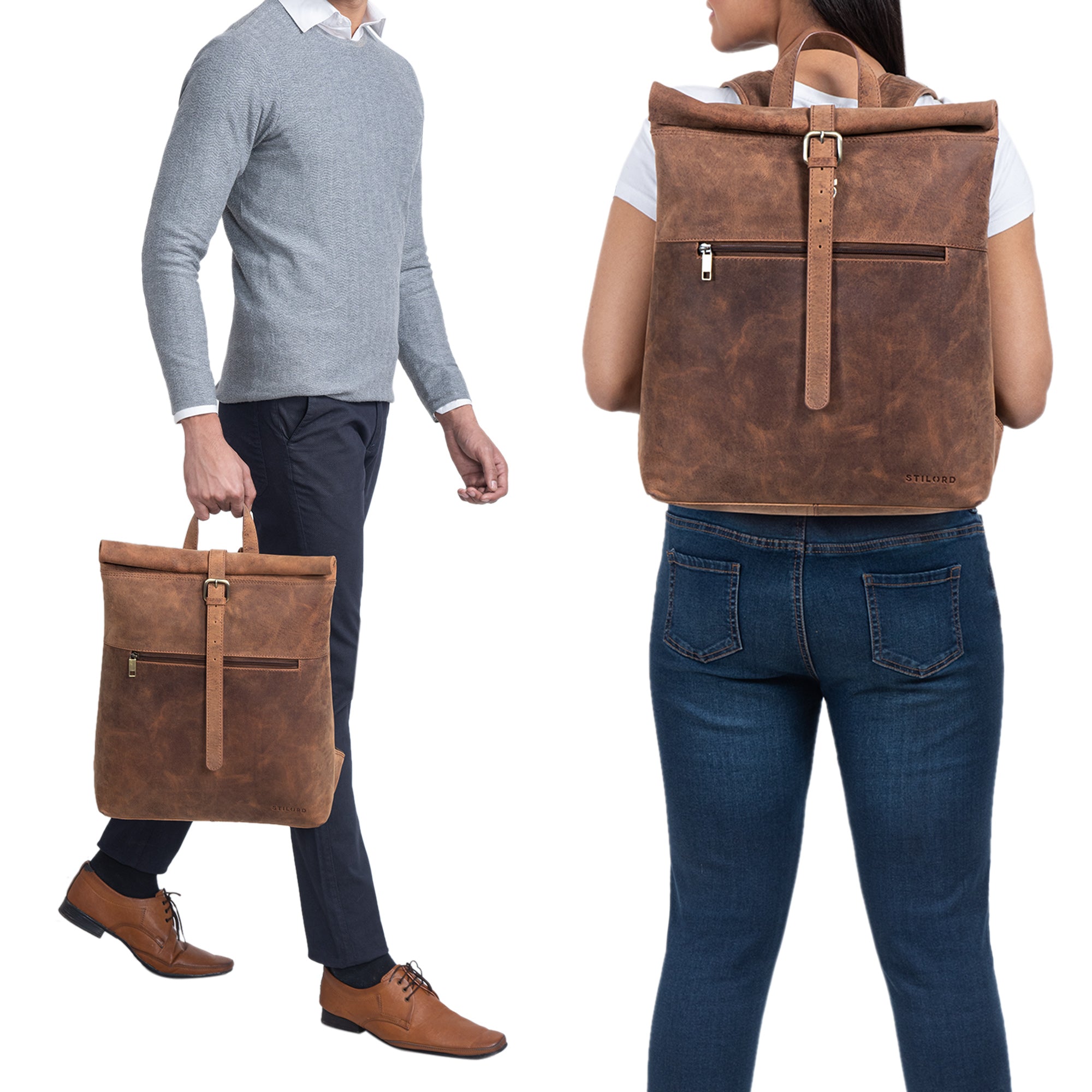 Echtleder-Fahrrad-Rucksack