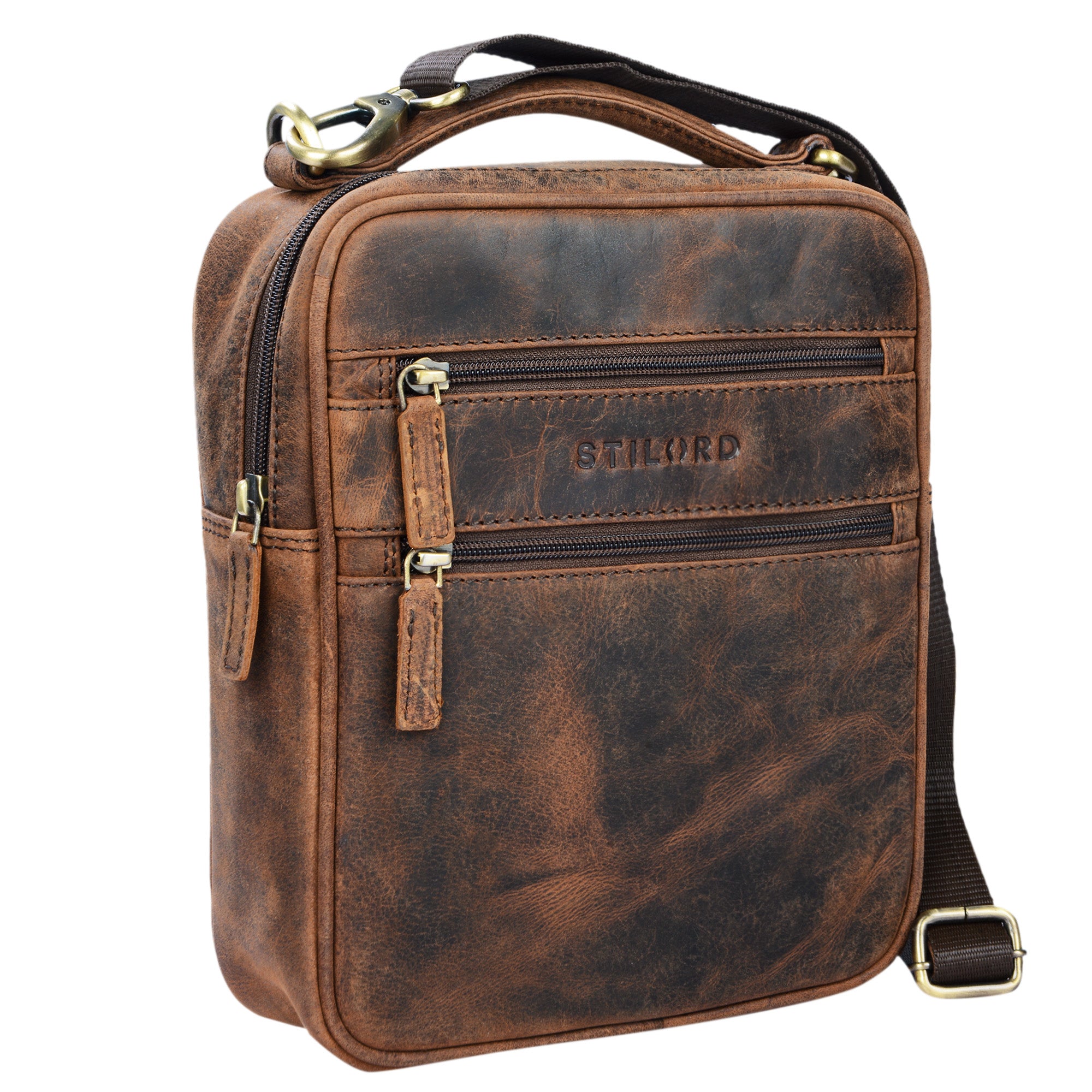Herrenhandtasche Leder braun