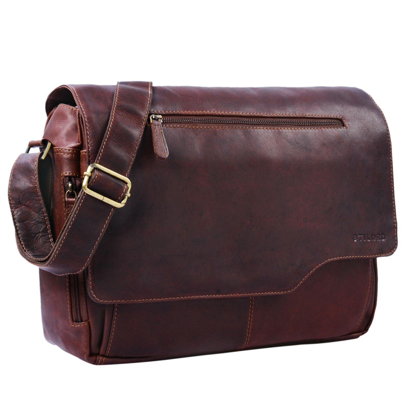Leder Umhängetasche Männer braun