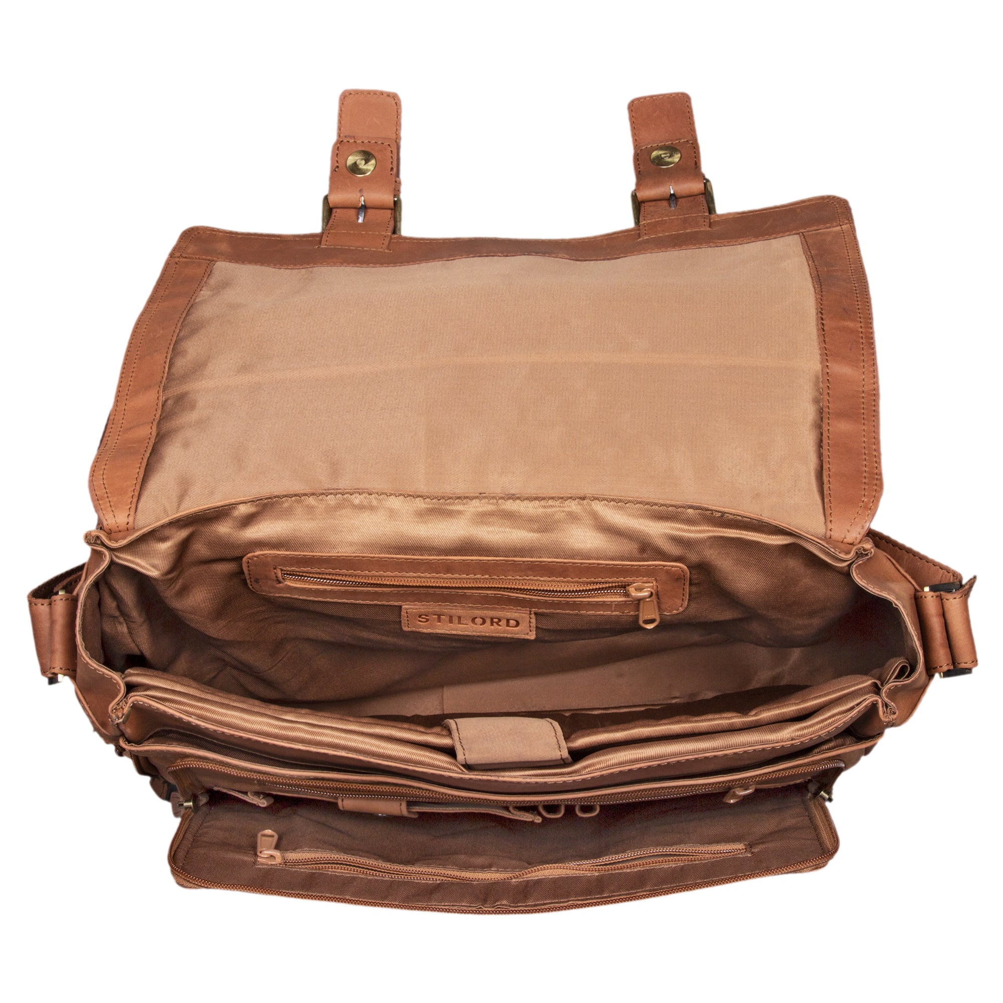 Große Messenger Bag Männer Leder braun