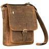 "Renato" Classic Real Leather Mens Shoulder Bag Medium for 11 Inch Tablet