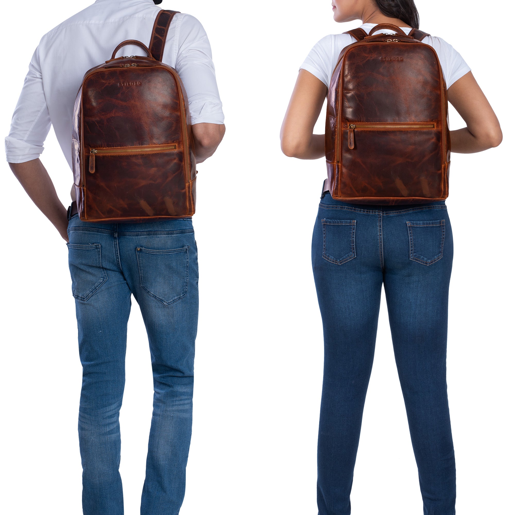 Cognac Lederrucksack 