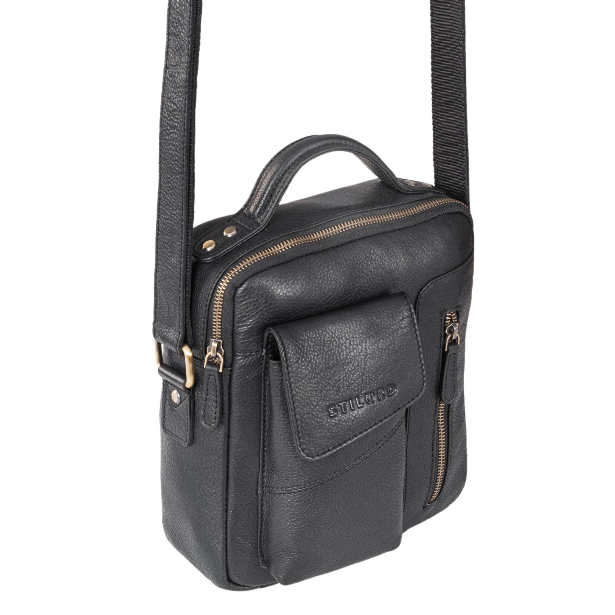 Schwarze Herrentasche zum Umhängen