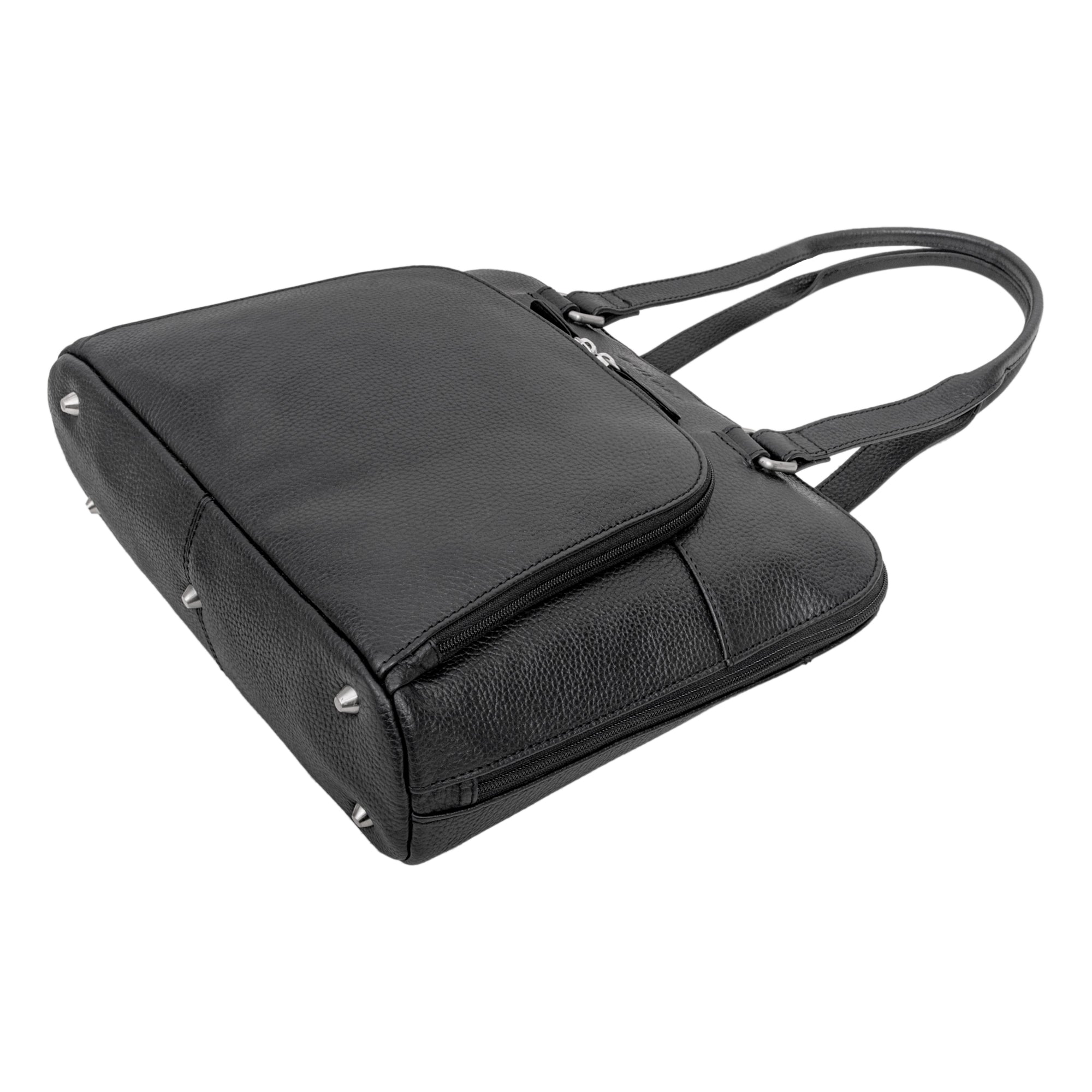 Damen Bürotasche Leder schwarz klein