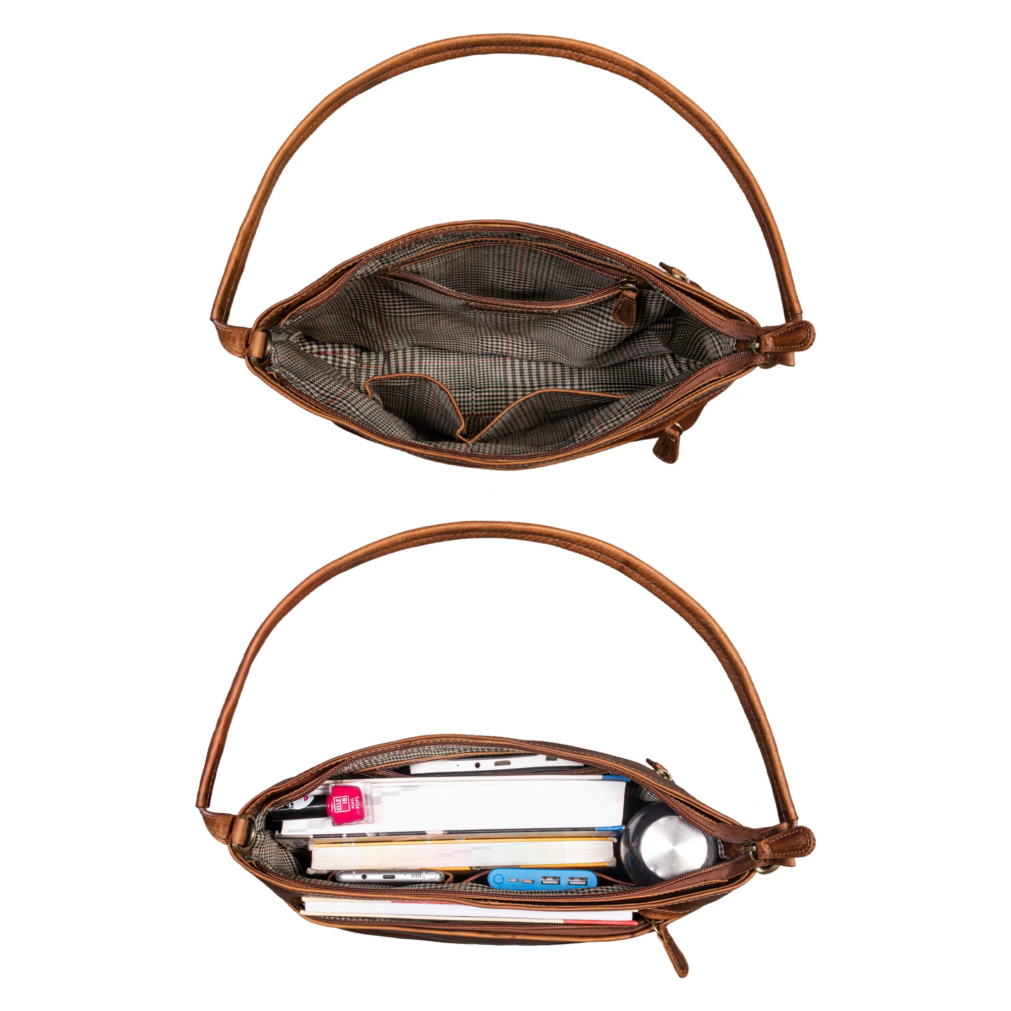 Businesstasche Damen klein braun Leder