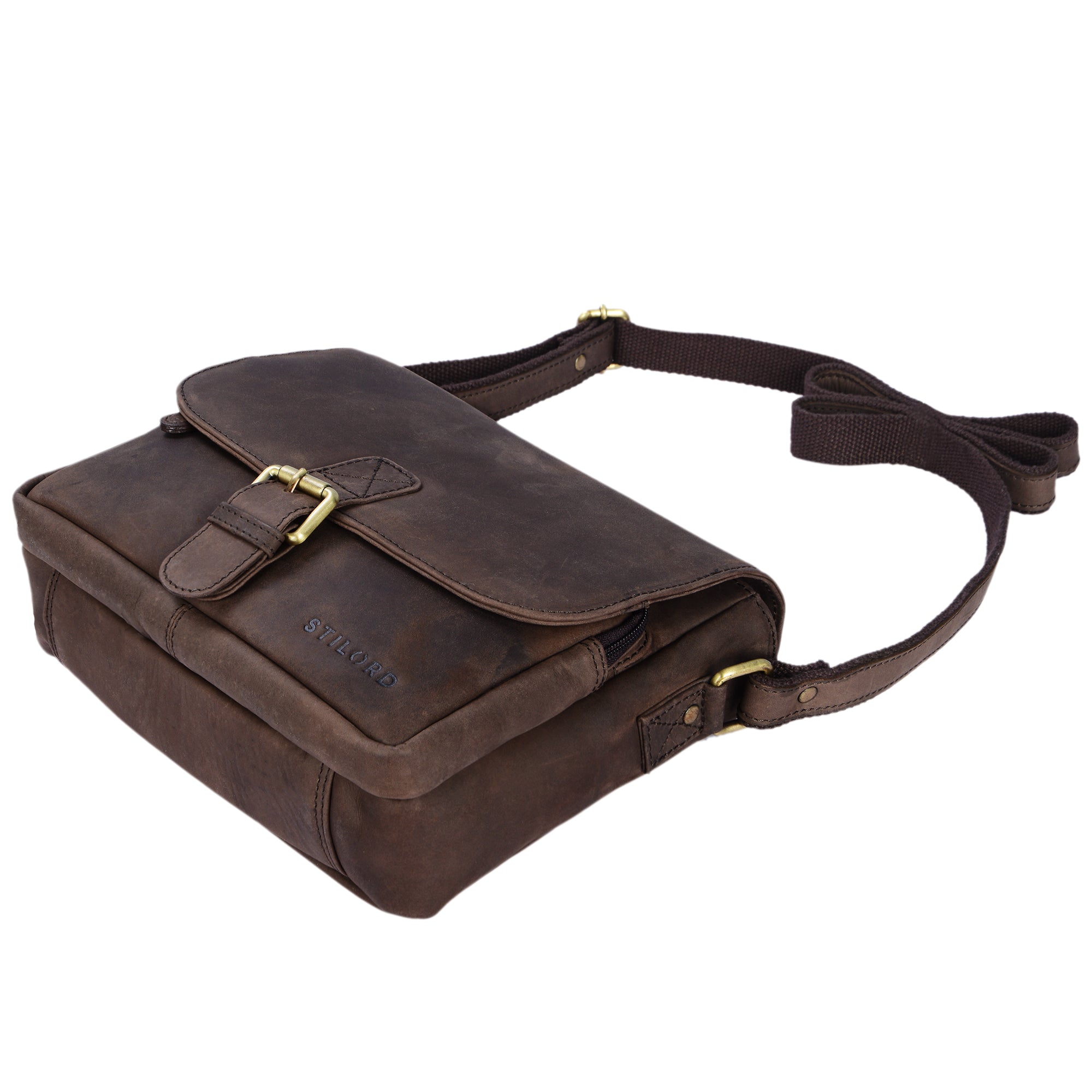 Kleine Lederhandtasche braun Vintage
