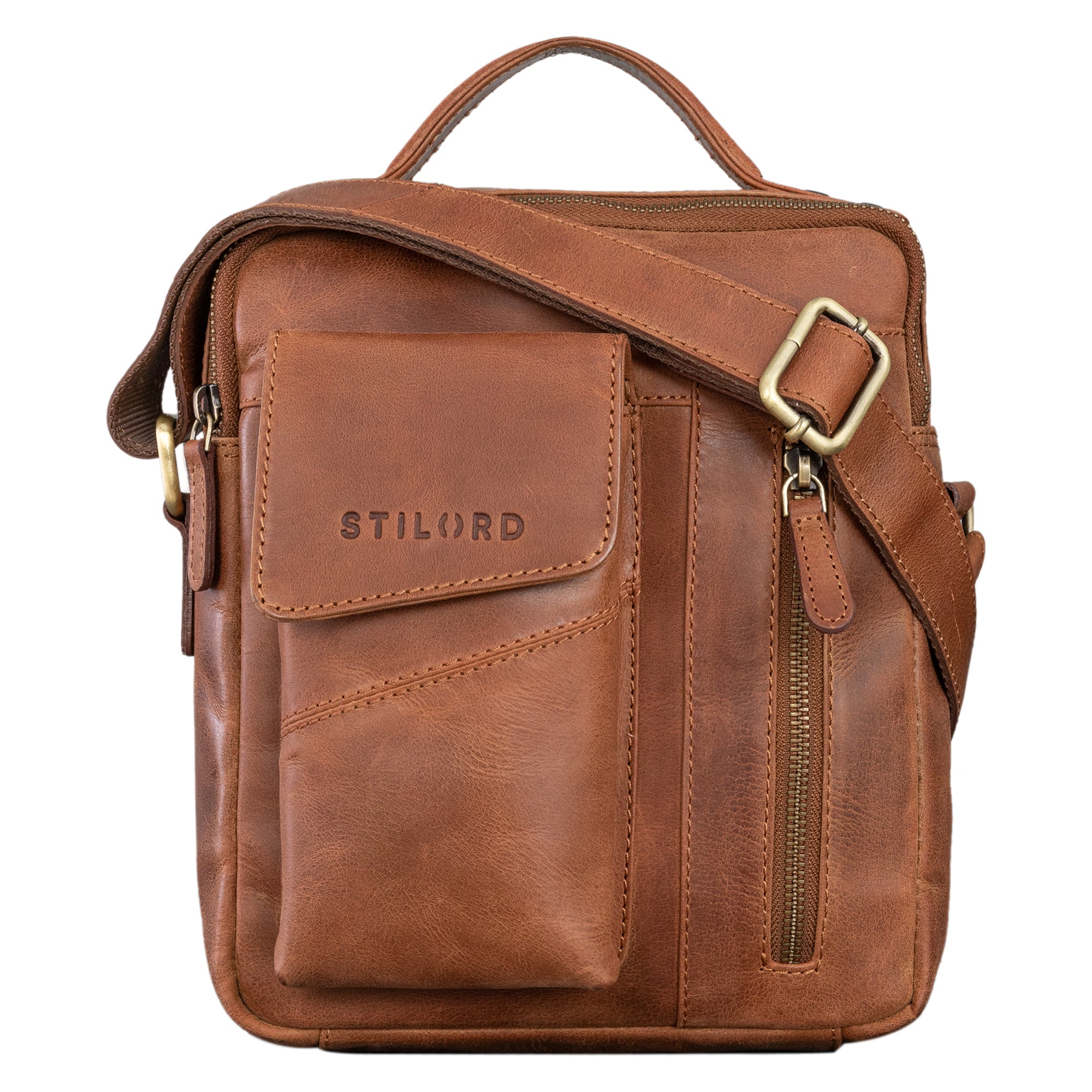 Leder Herrentasche klein braun