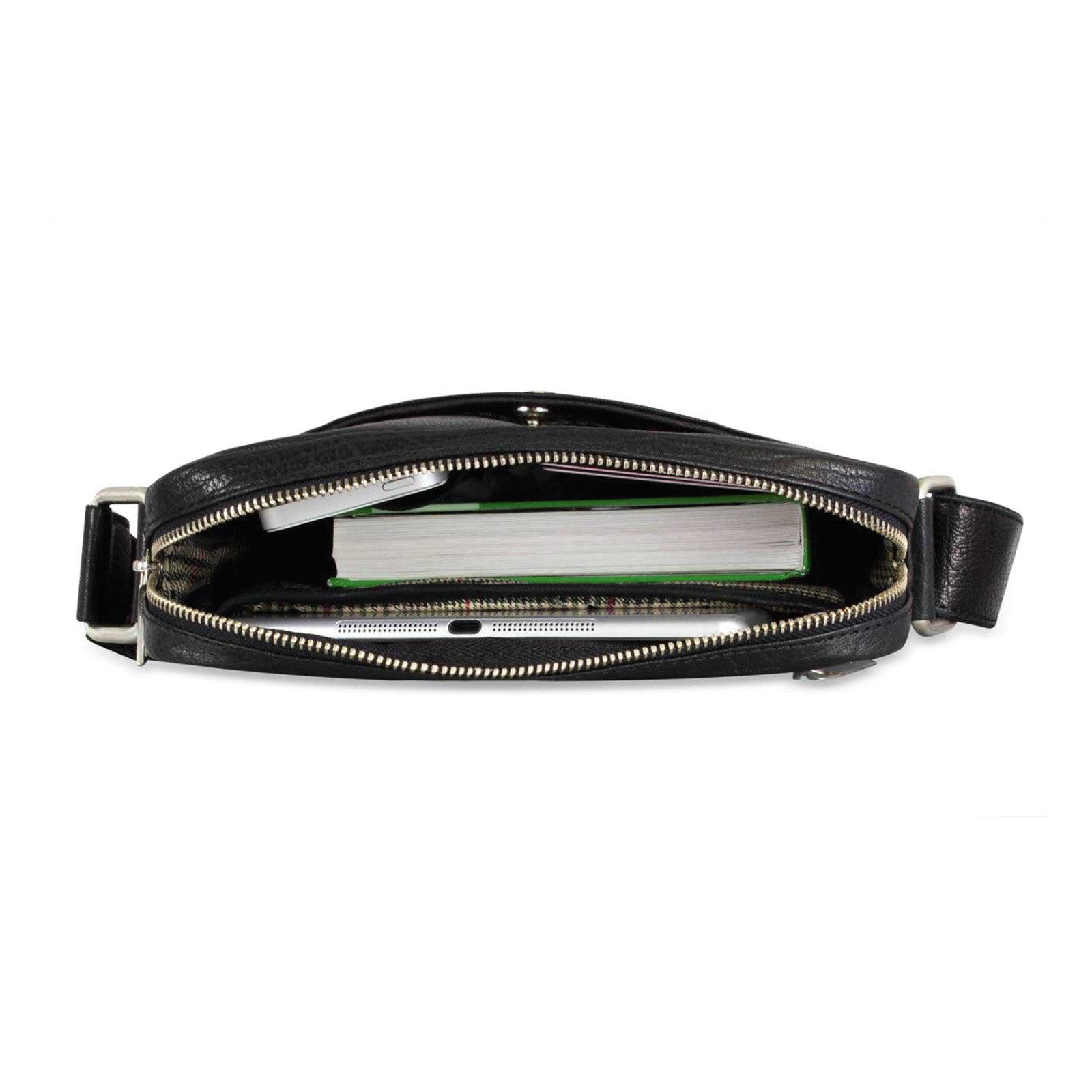 Tablettasche schwarz Leder