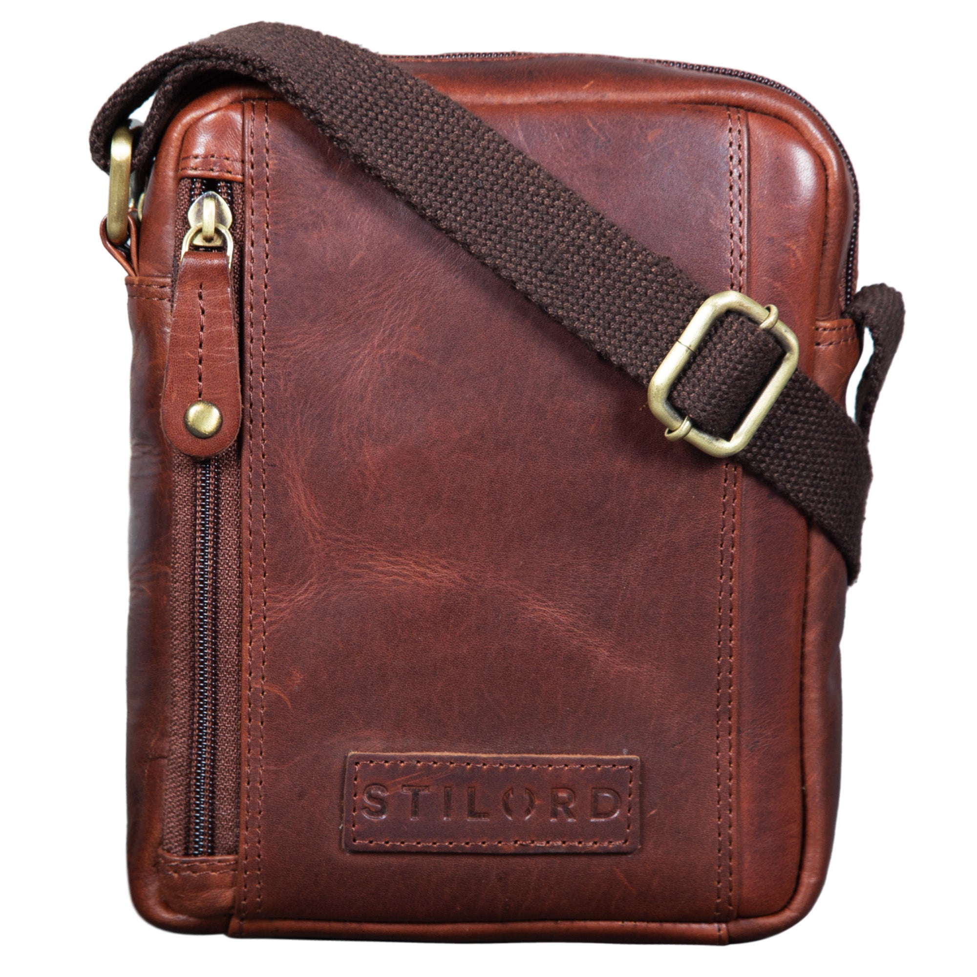 Kleine Herrentasche Leder braun