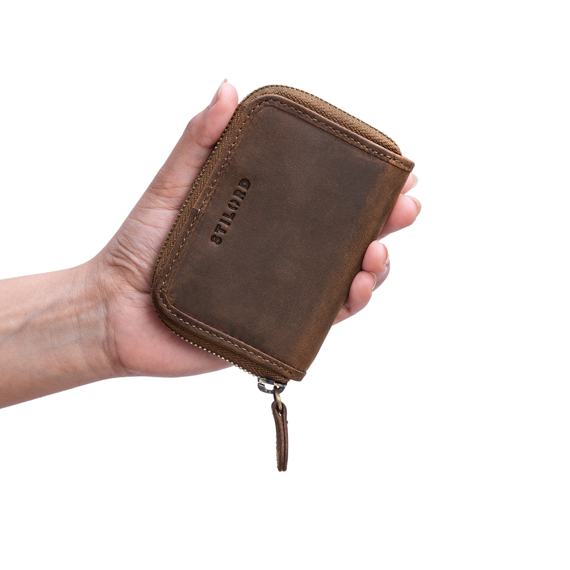 Leder Geldbörse braun RFID