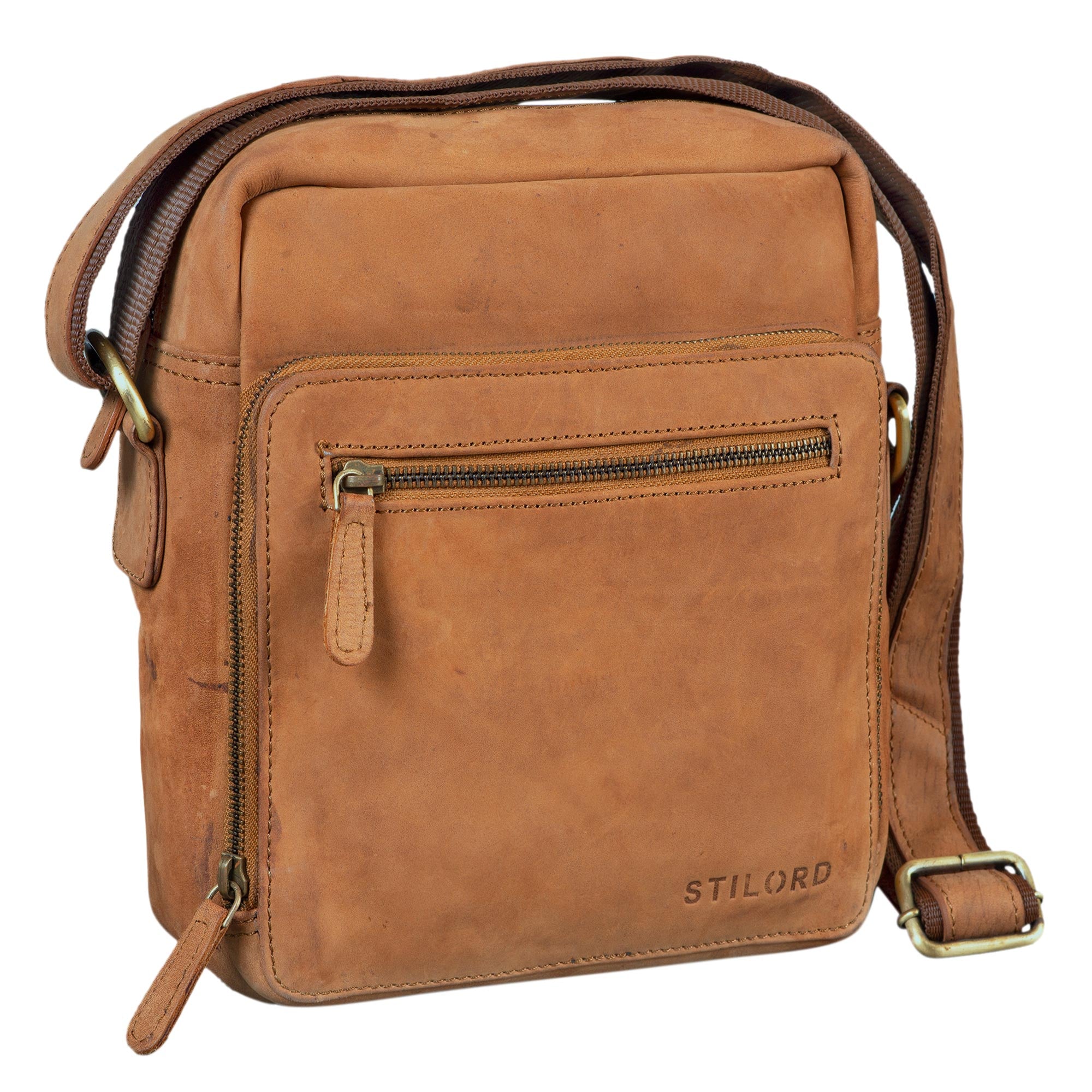 schultertasche herren leder vintage braun