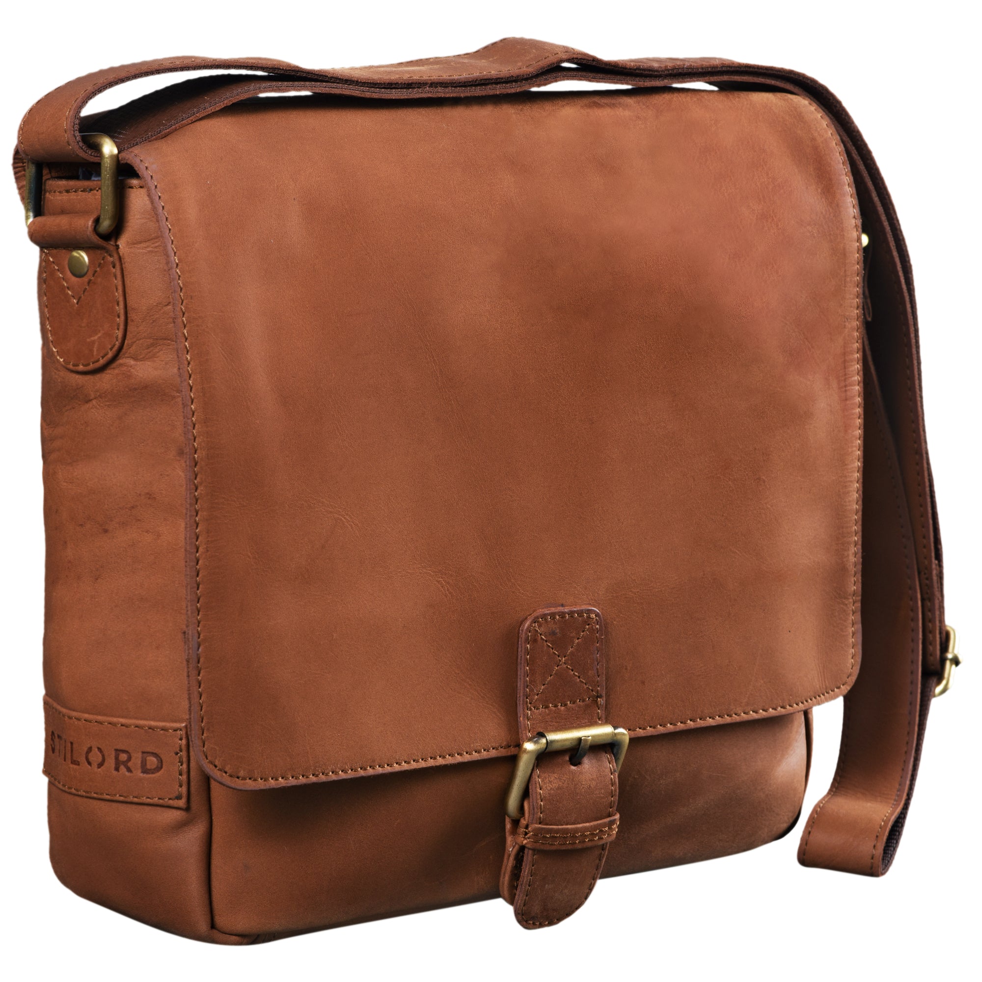 Vintage Messenger Bag klein echtes Leder