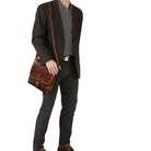 Echtleder Messenger Bag Herren cognac braun