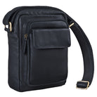 Schwarze Schultertasche echtes Leder