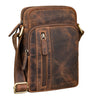 B-Stock "Amadeo" Genuine Leather Messenger Bag Small Mens 8.3 Inch Tablet