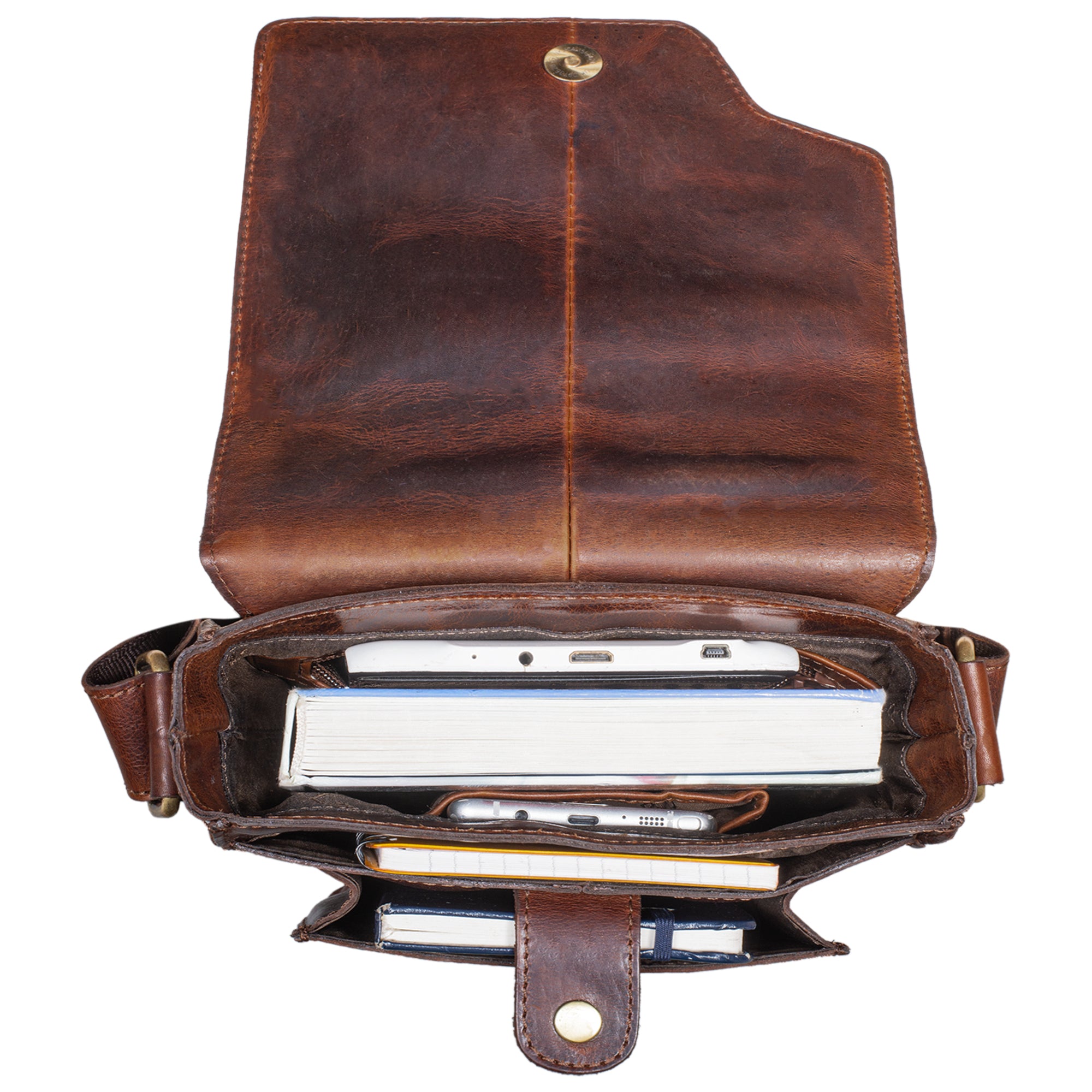 Leder Messenger Bag Klein
