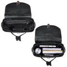 Shopping Rucksack Frauen Echt Leder schwarz