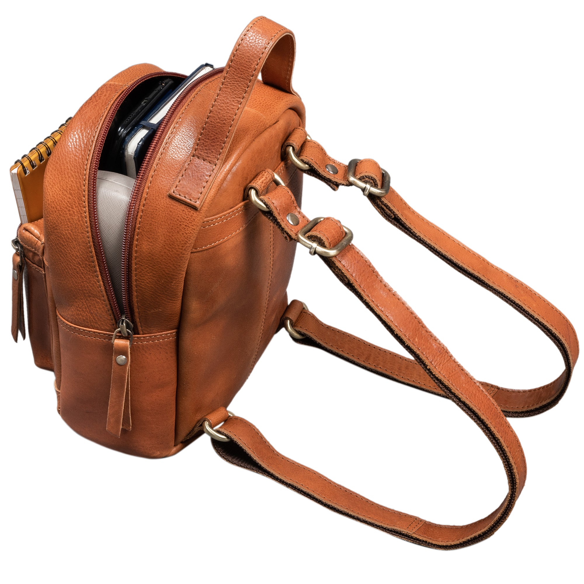 Mini Rucksack klein Leder braun