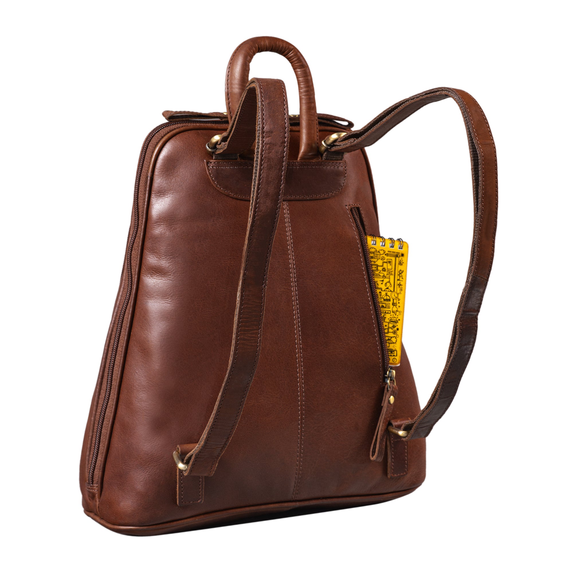 Brauner Damen Lederrucksack