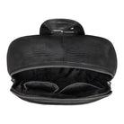 Klassischer wander rucksack leder schwarz