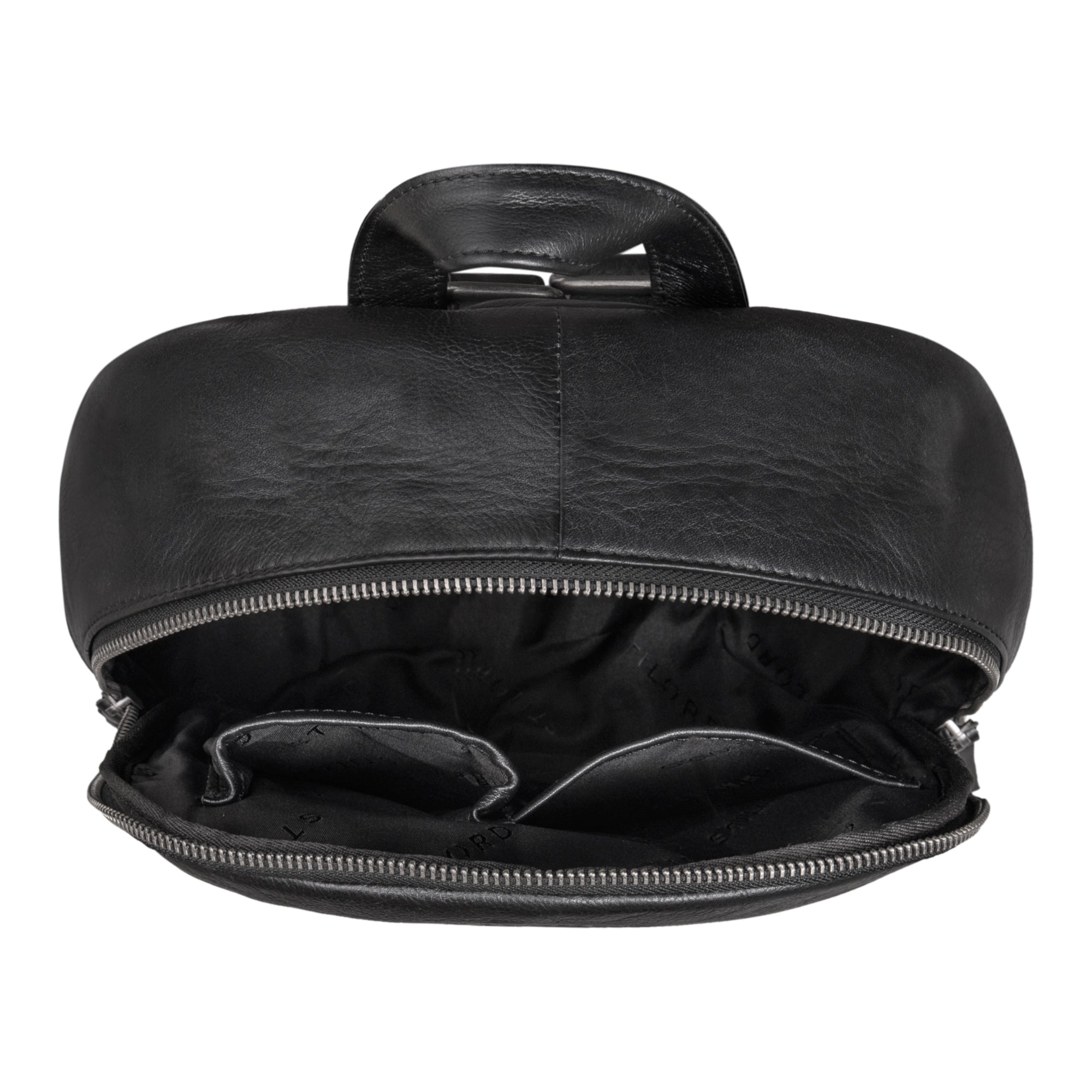 Klassischer wander rucksack leder schwarz