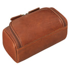 Kulturbeutel Damen cognac Leder