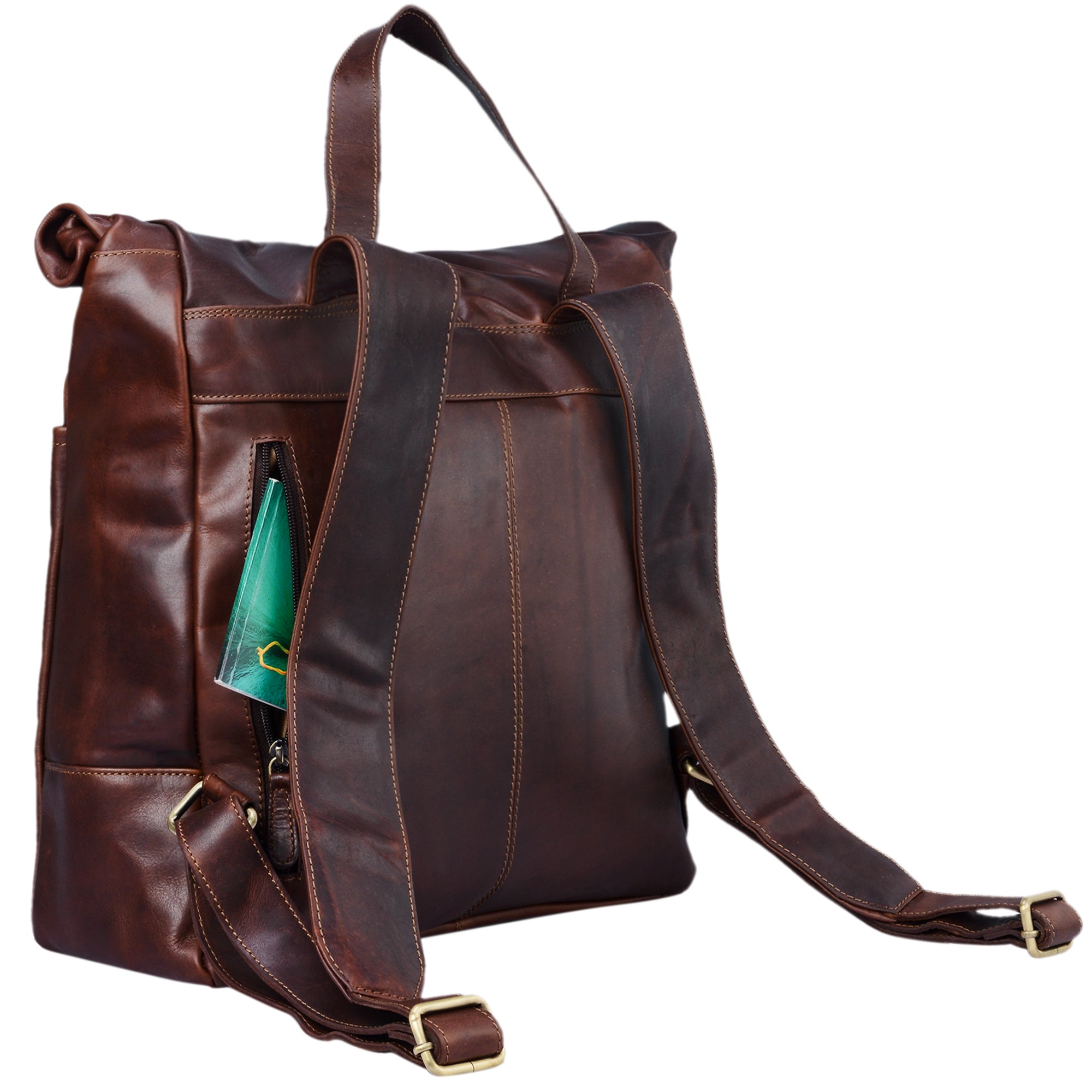 Leder Kurierrucksack Vintage