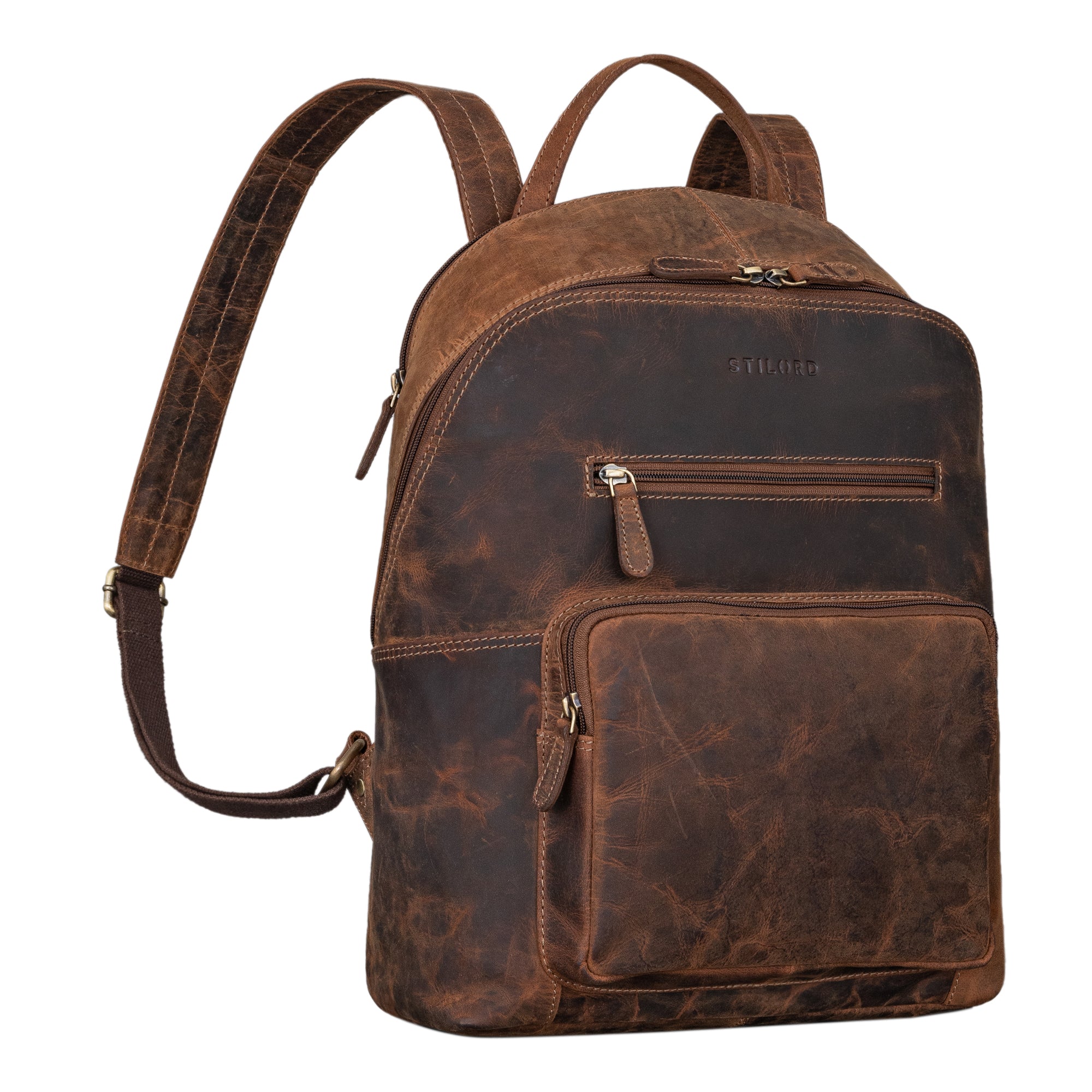 Leder Laptoprucksack 10,1 Zoll braun