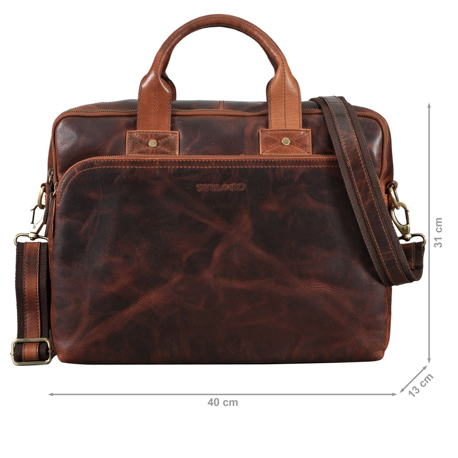 Braune Ledertasche zum Umhängen für Laptops