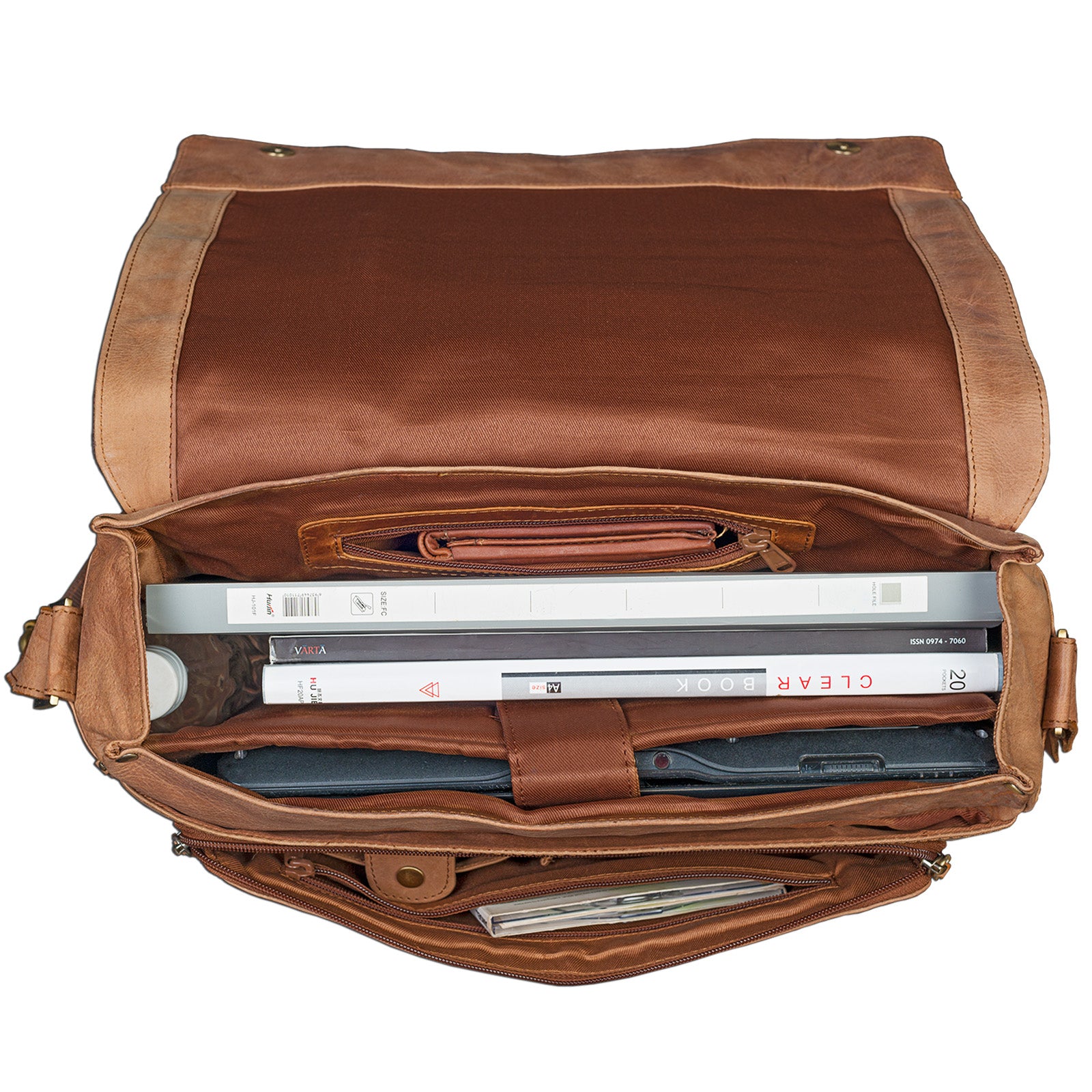 Schultertasche Leder braun