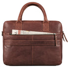 braune Laptoptasche aus Echtleder