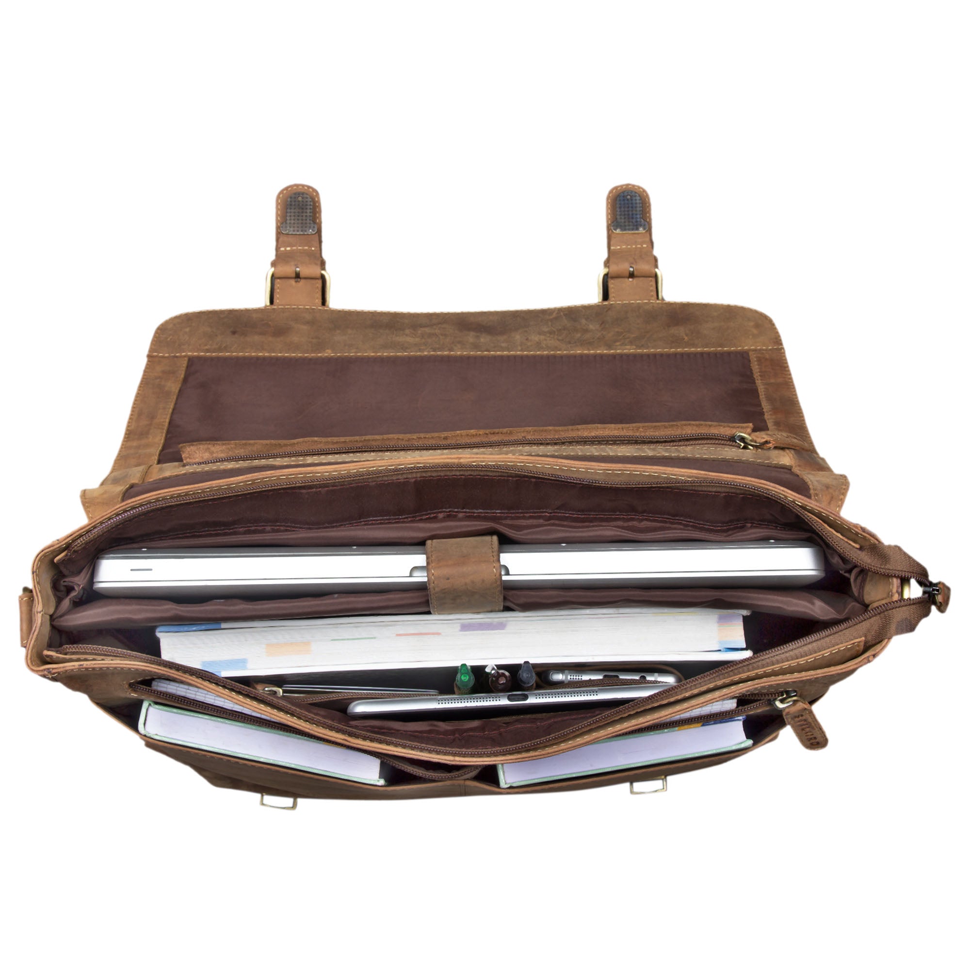 Vintage Aktentasche Laptoptasche 15.6 Zoll Leder