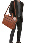 Leder Arbeitstasche Mann cognac