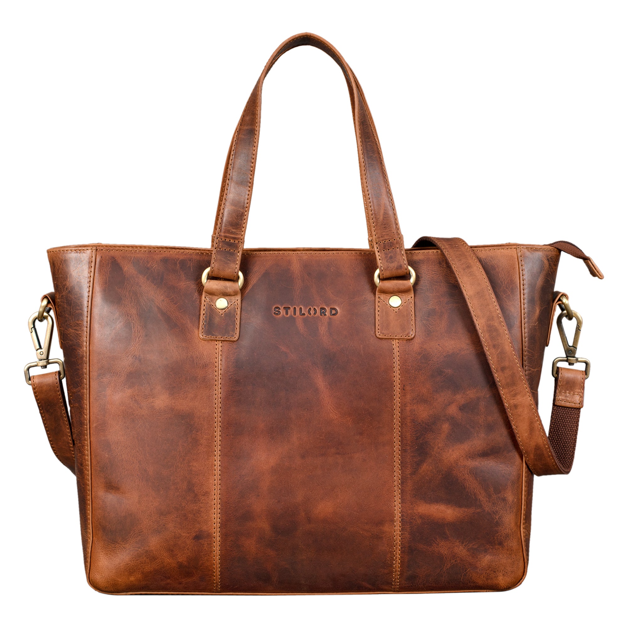 Leder Handtasche Gross braun